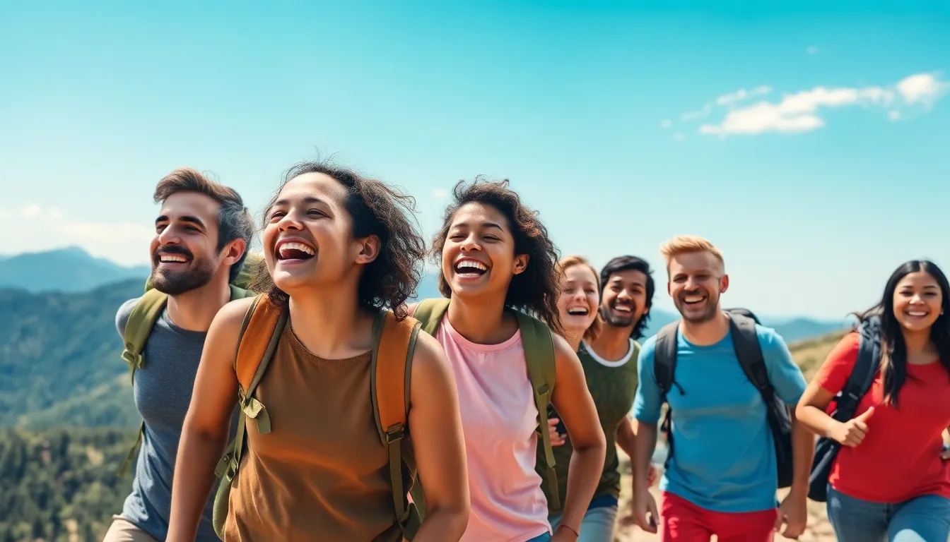 diverse group enjoying an outdoor adventure.