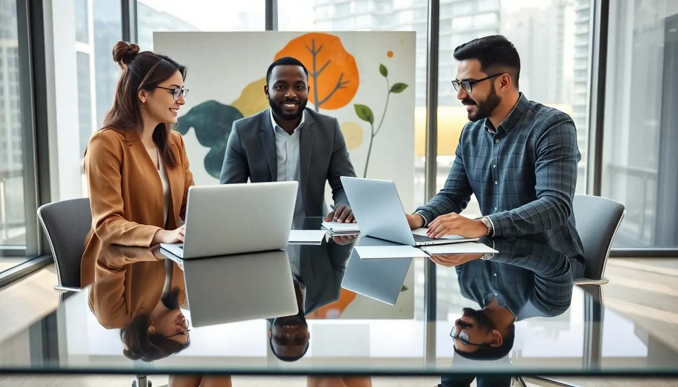 diverse team discussing life’s uncertainties in a modern office.